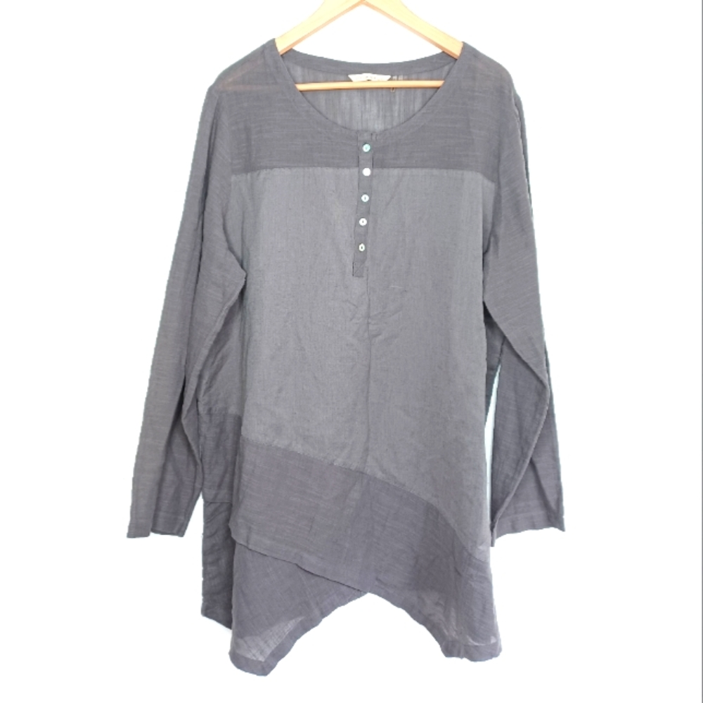 J. Jill Lagenlook Linen Blend Tunic Top